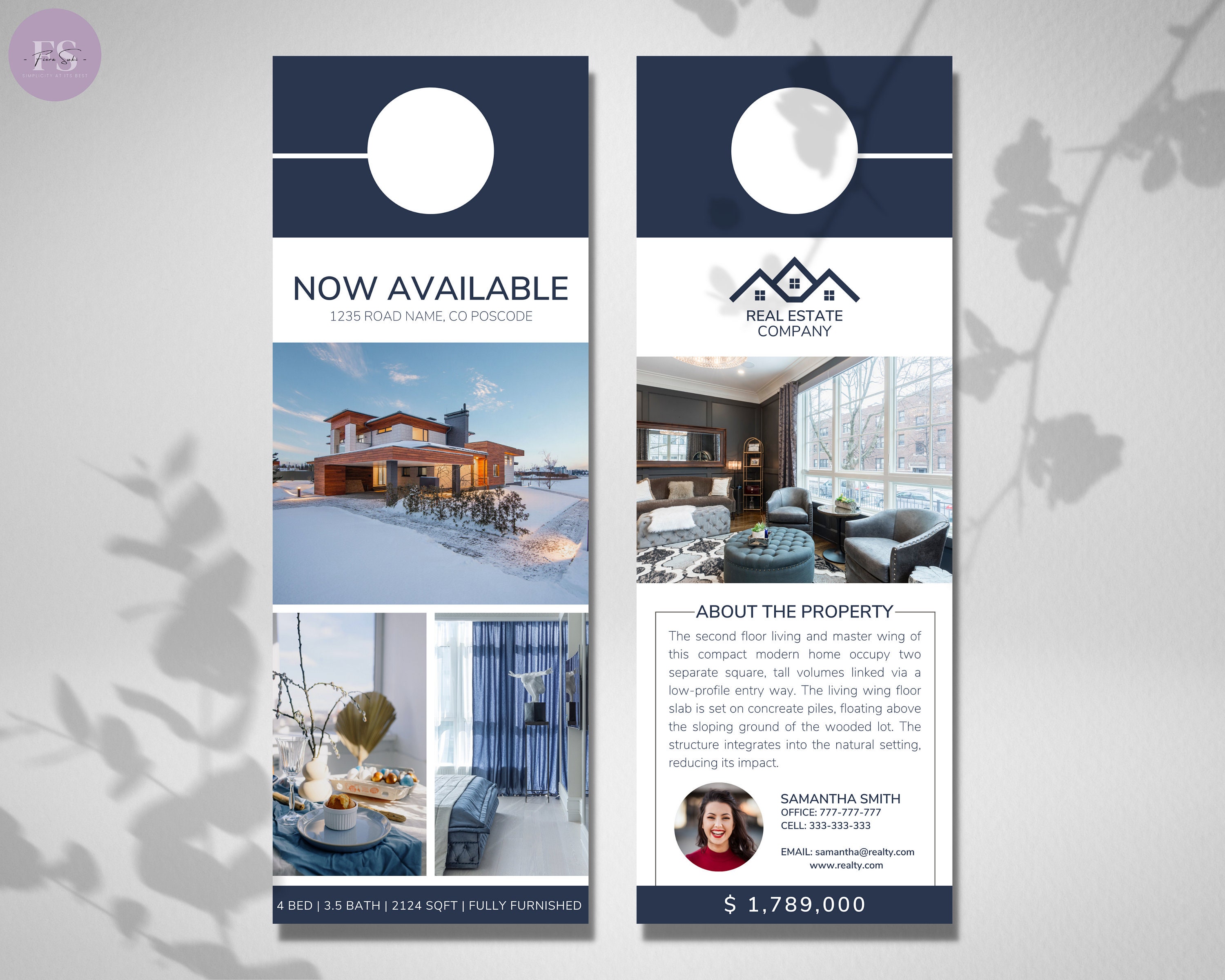 Realtor Door Hanger Tag Canva Template Selling or Buying Door Etsy