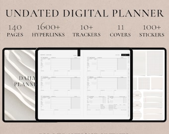 Compact Daily Digital Planner, Luxe Black & White, Daily Weekly All-in-One, Hyperlinked iPad Planner, GoodNotes Planner, Notability Planner