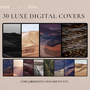 30 Boho Digital Covers for Goodnotes, Notability, Macbook, Minimalist Boho Aesthetic, Notebook Planner Journal Covers for Goodnotes Download