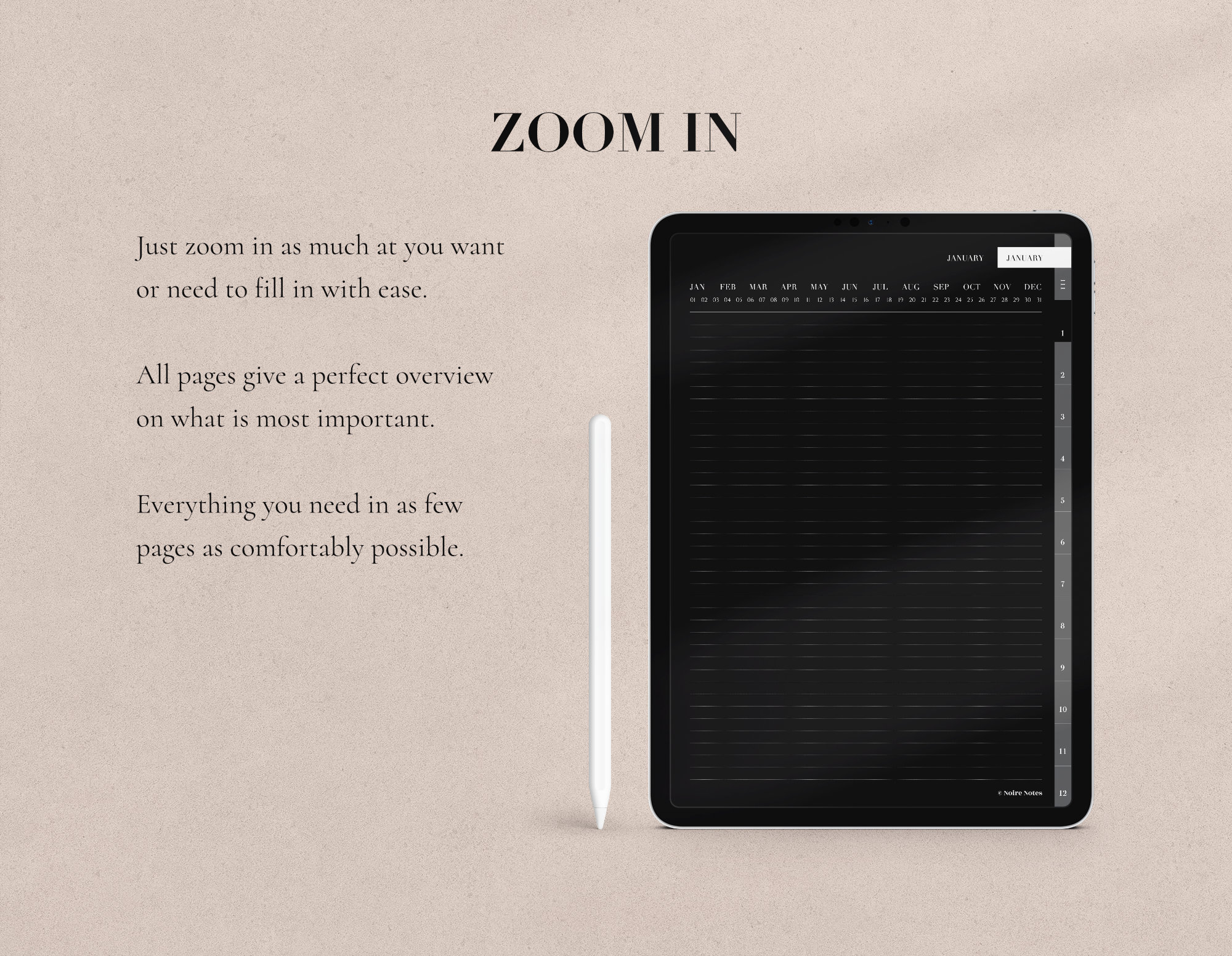 Dual Page Daily Journal Dark Mode Hyperlinked Tabs Note Templates for ...