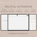 Landscape Digital Notebook B&W, Hyperlinked Tabs, Note Templates for ...
