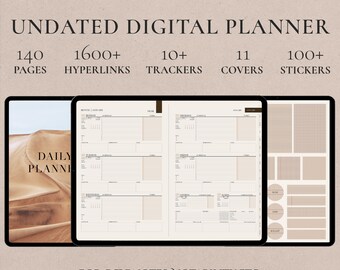 Compact Daily Digital Planner, Luxe Boho Style, Daily Weekly All-in-One, Hyperlinked iPad Planner, GoodNotes Planner, Notability Planner