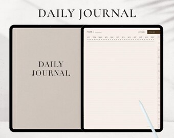 Digital Daily Journal, Minimalist Boho, Hyperlinked Tabs, Note Templates for iPad GoodNotes Notability, Digital Journaling, Bonus stickers