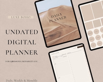 Daily Digital Planner for GoodNotes Notability, Luxe Minimal Boho Daily Planner, GoodNotes Planner, Notability Planner, iPad Planner Undated
