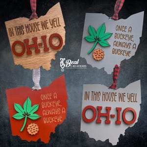Ohio Ornaments, Ohio State Ornaments, Ohio Christmas Ornaments, Buckeye Ornaments, OH-IO, Zip Code Ornaments