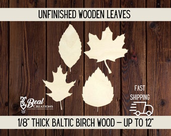 Wooden Leaf Cutout Blanks, Multiple Sets and Sizes, Wooden Leaves for Crafts and DIY, Fall Crafts
