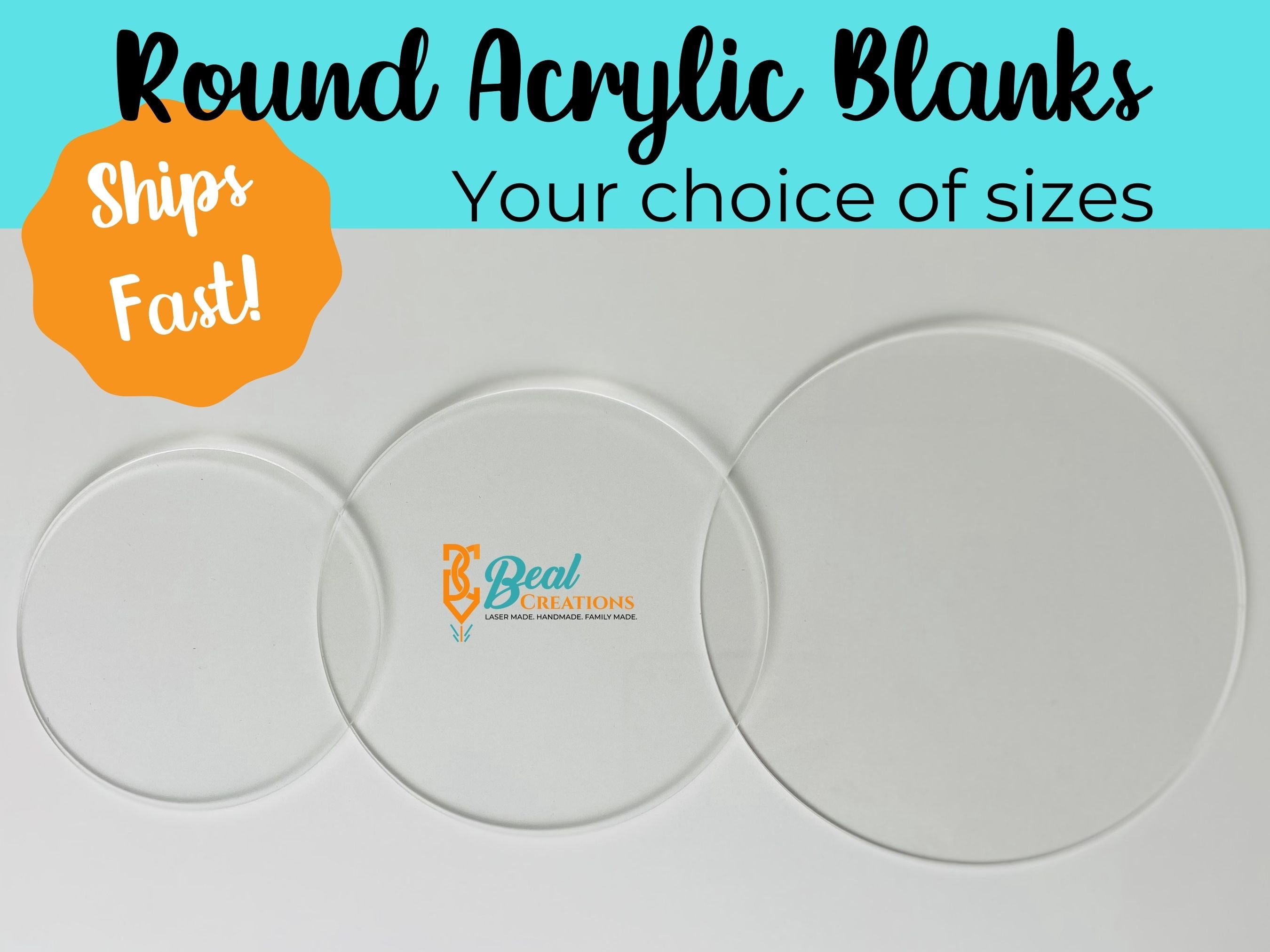 Clear Round Acrylic Blanks, Blanks for Baby Milestones, Blanks for