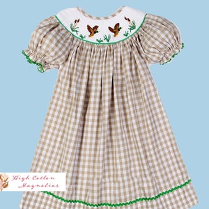 MALLARDS and CATTAILS Girl's Bishop Dress | Hunting Dress | Duck Dress | Girl Duck Lover