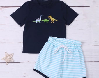 YOURE DINO-MITE Ensemble de shorts brodés pour garçon | Dinosaure bébé garçon | Tenue de dinosaure pour tout-petits | Garçon dinosaure