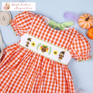 Smocked Dress Thanksgiving Smocked Dress Pumpkin Smocked - Etsy