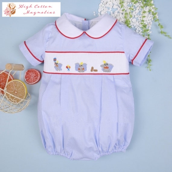 When I See an ELEPHANT Fly Dumbo-inspired Hand-smocked Boy Bubble