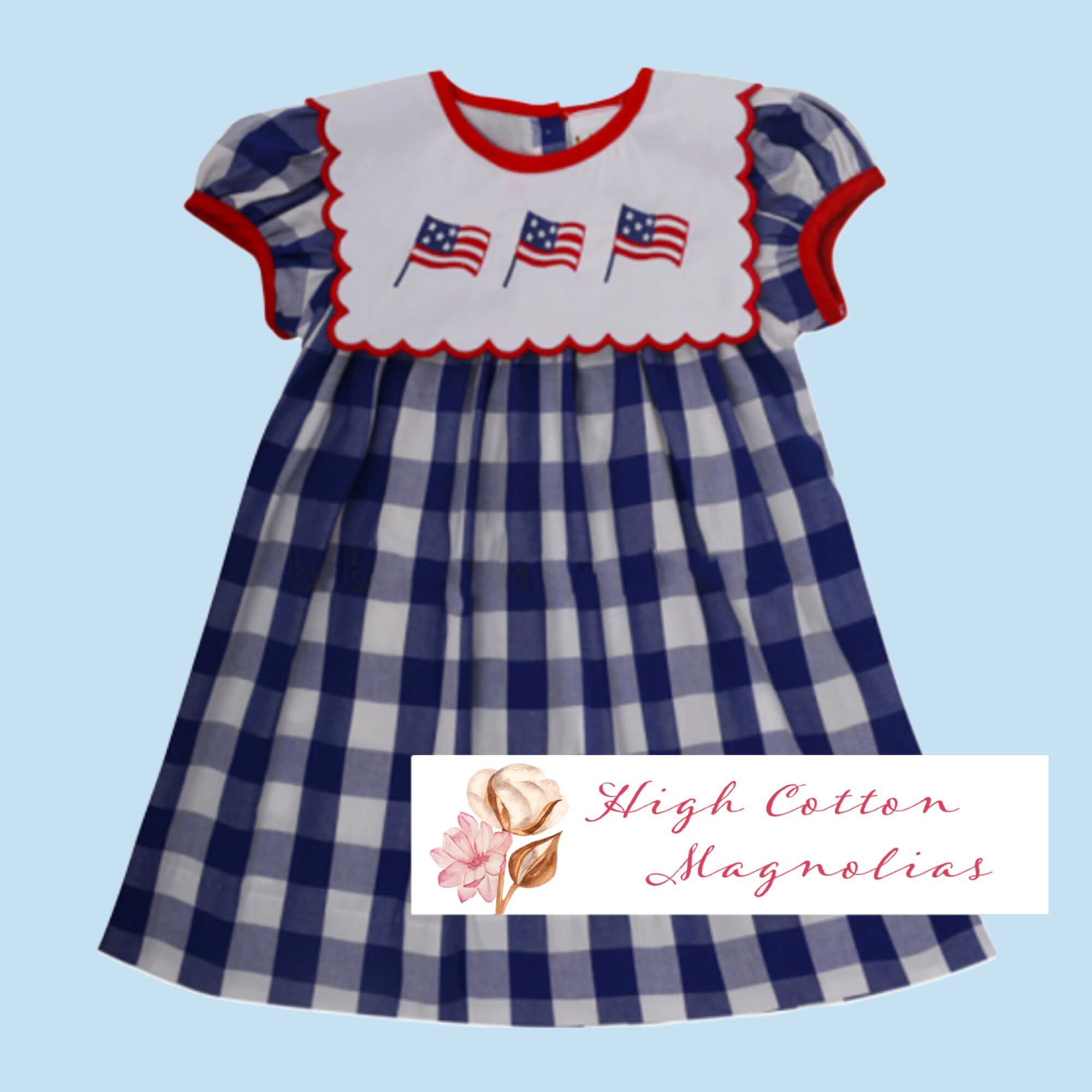 She’s An AMERICAN GIRL Flag Embroidered Dress | Baby 4th of July Outfit | Toddler Dress | Baby Independence Day Outfit | American Flags