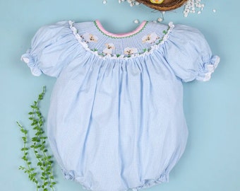 WORTHY IS The LAMB Hand-Smocked Bubble | Easter Outfit | Baby Outfit | Baby's First Easter | Sister Match | Sibling Set | Easter Bunny Pics