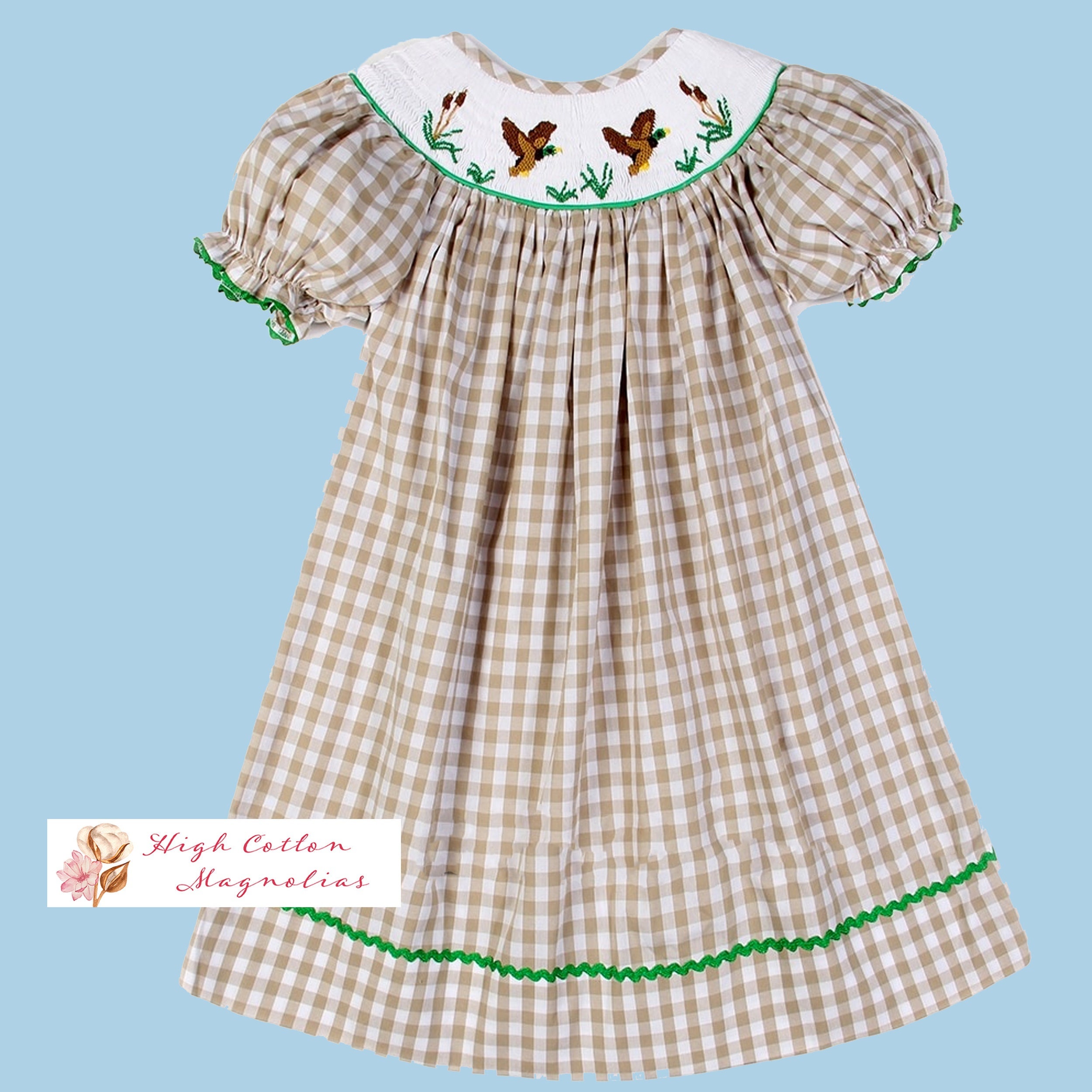 MALLARDS and CATTAILS Girl s Bishop Dress Hunting Dress Duck