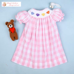 BABY BE MINE Hand-Smocked Valentine&#39;s Day Dress | Valentine&#39;s Day Outfit | Toddler Outfit | First Valentine&#39;s | Candy Hearts