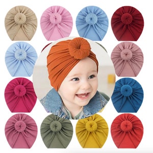 SOFT AND STRETCHY Baby Girl Turban Headband | Stretchy Baby Turban | Baby Stretchy Hat | Infant Hat | Newborn Turban |  Baby Headband
