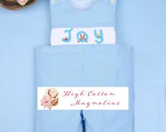 Hand-Smocked Easter Jon Jon | Bunny, Chick, JOY Bodice