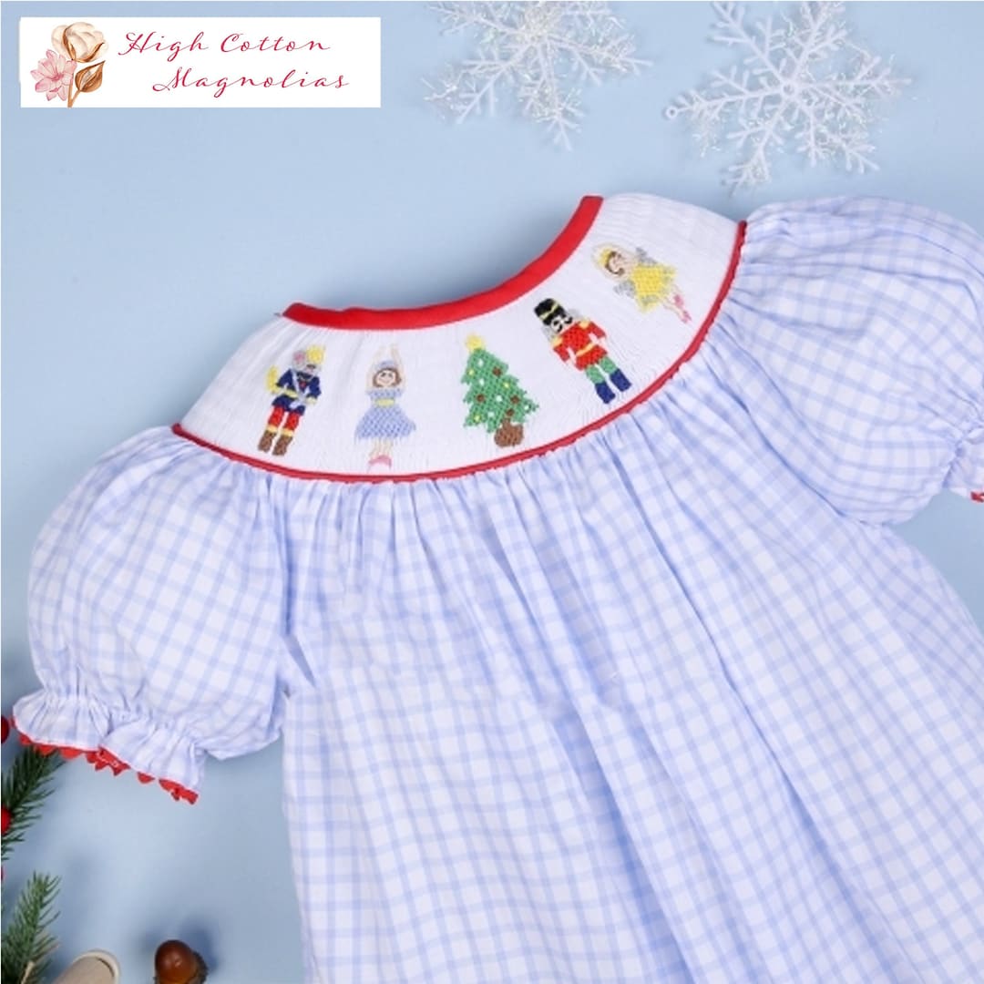 THE NUTCRACKER Handsmocked Girl's Bubble Nutcracker Smocked