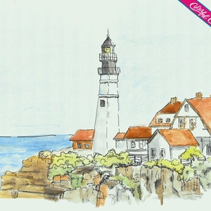 Lighthouse Watercolor Digital Download