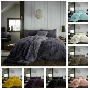 Teddy Bear Fleece Cuddly Faux Fur Duvet Covers Set Fluffy Warm Cosy Bedding Sets