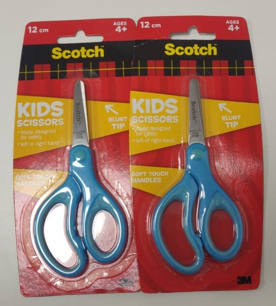 3M Scotch Kids Scissors Blunt Tip Soft Touch BLUE, 12 Cm pack of 2