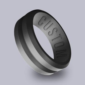 Wildfire Ring Personalized Silicone V Pattern Ring Engraved for Men Women, Wedding Band for Couple valentine gift for husband
