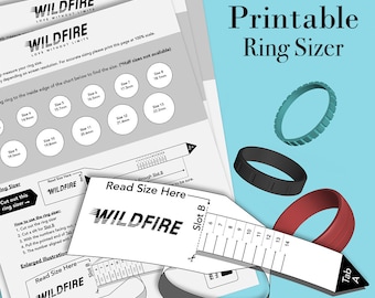 Printable Ring Size Chart for Wildfire, Ring Size Finder Digital Guide, Downloadable Ring Measuring Tool only for WildFire Silicone Rings