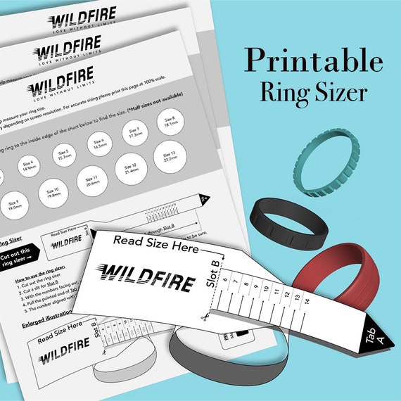 Printable Ring Size Chart for Wildfire, Ring Size Finder Digital Guide,  Downloadable Ring Measuring Tool Only for Wildfire Silicone Rings 