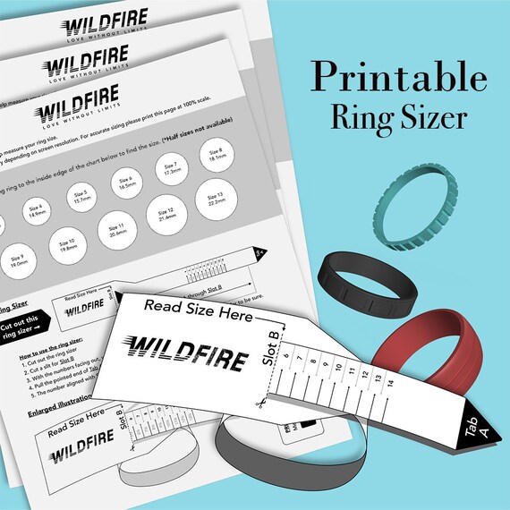 Printable Ring Size Chart for Wildfire, Ring Size Finder Digital Guide,  Downloadable Ring Measuring Tool Only for Wildfire Silicone Rings 