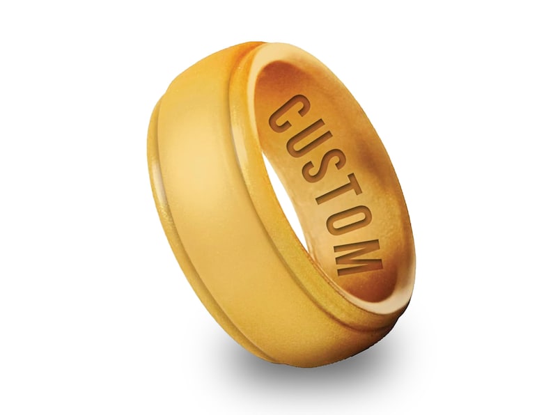 Wildfire Ring Personalized Silicone Ring Engraved for Men & Women, Athletic Wedding Band for Couple, Valentine Gift for husband Gul