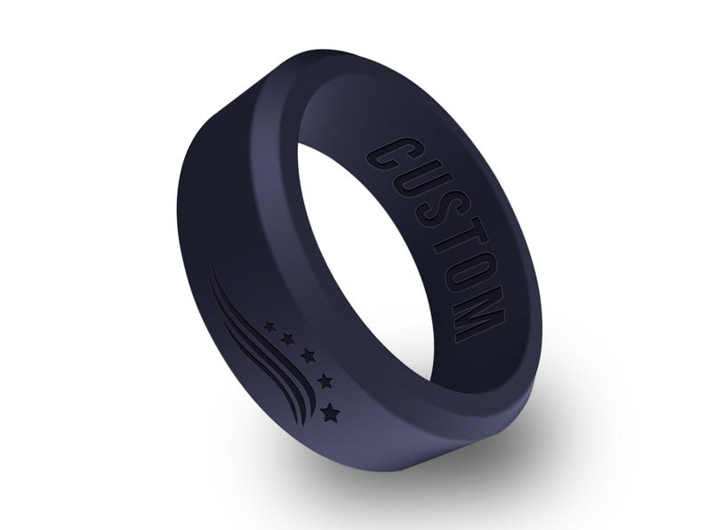 Wildfire Ring Personalized USA Flag Rings Beveled Silicone Ring ...