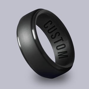 Wildfire Ring Personalized Silicone Ring Engraved for Men & Women, Athletic Wedding Band for Couple, Valentine Gift for husband
