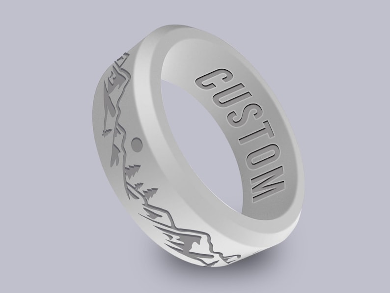 Wildfire Ring Mountain II Personalized Silicone Beveled Ring Engraved ...