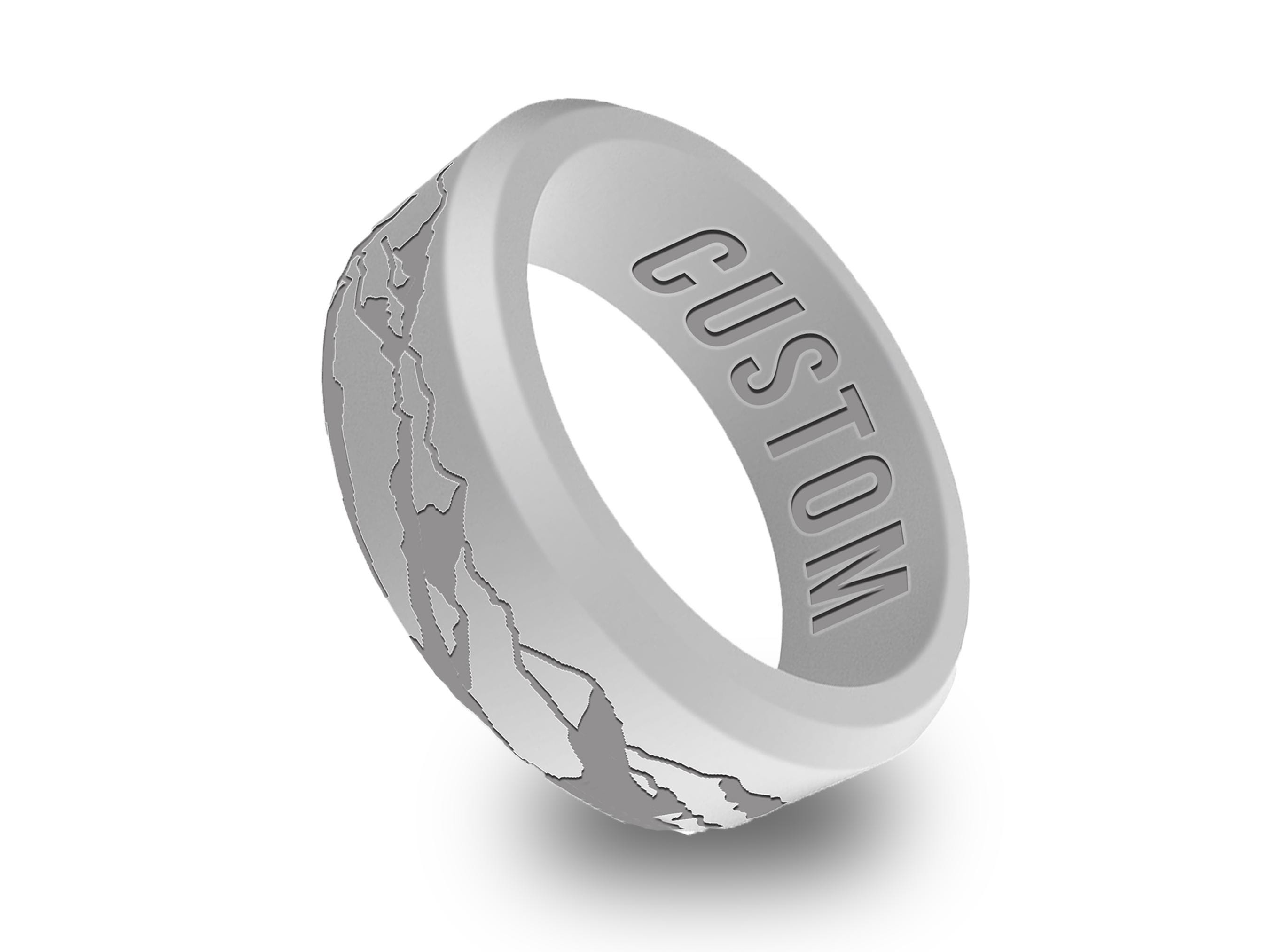 Wildfire Ring Mountain Personalized Silicone Beveled Ring Engraved for ...