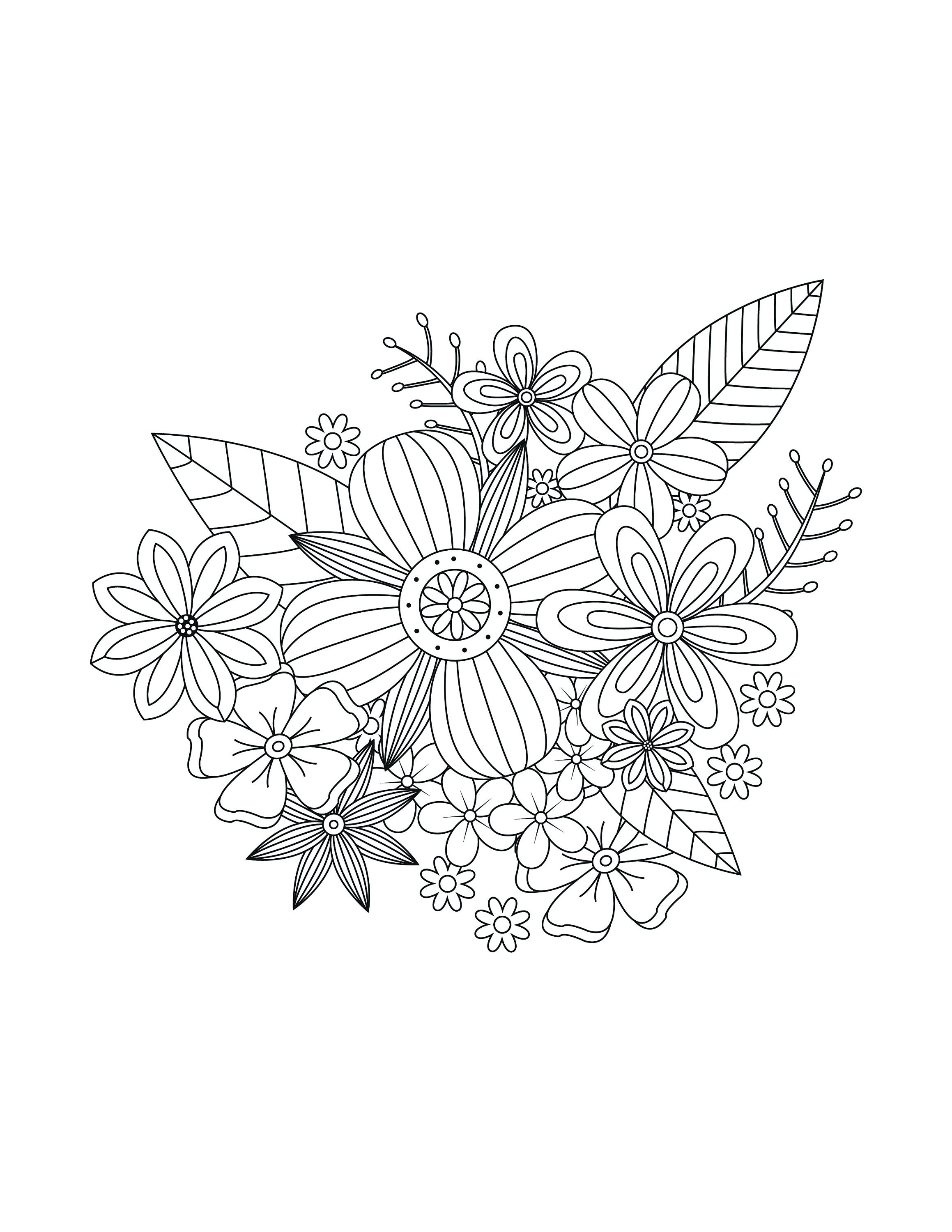 5 Super Cute Adult Floral Coloring Pages Cheapdigital Download Easy to  Print 