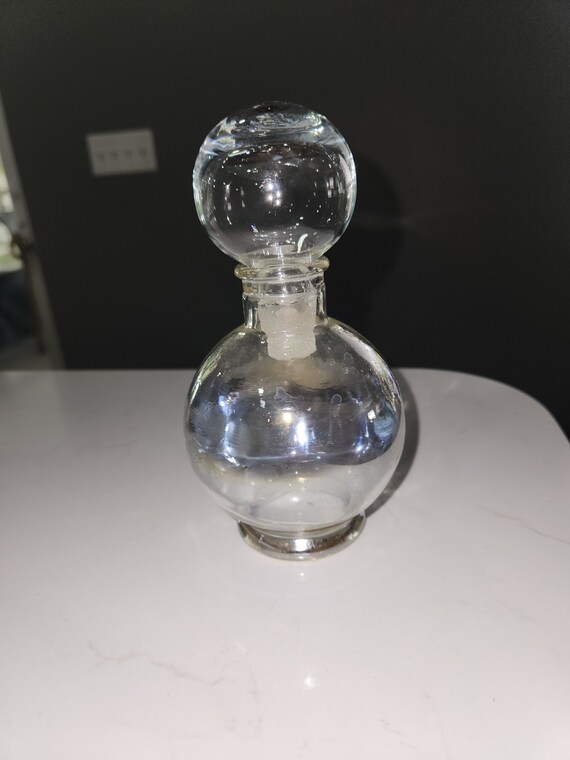 Vintage clear glass perfume bottle decanter with stop… Gem