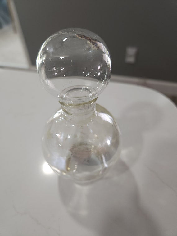 Vintage clear glass perfume bottle decanter with stop… Gem