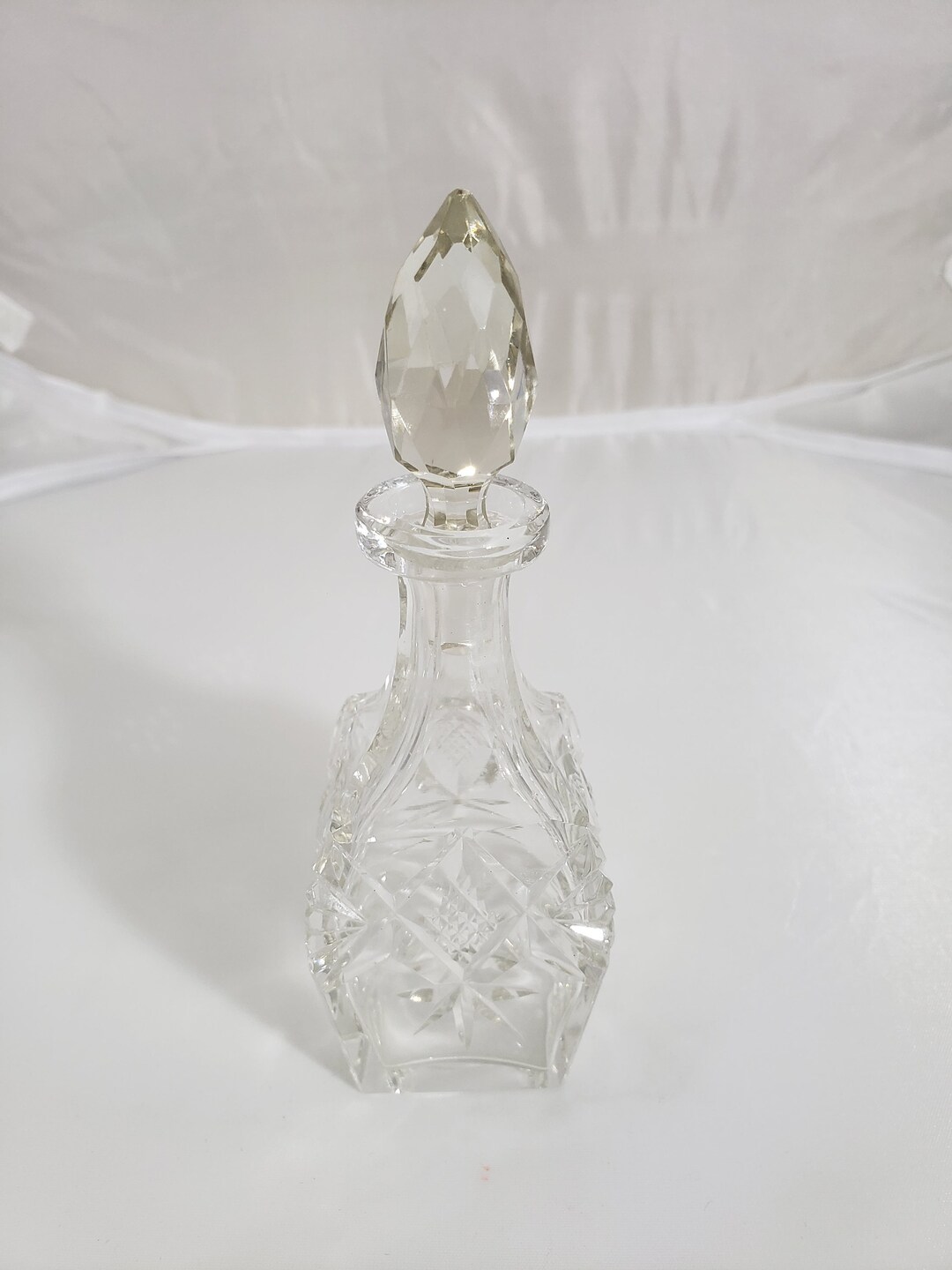 Miniature Crystal Cut Glass Perfume Bottle With Glass Stopper Etsy