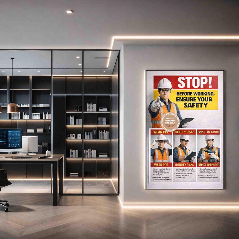 Stop And Inspect STOP! Before Working Ensure Your Safety - Etsy