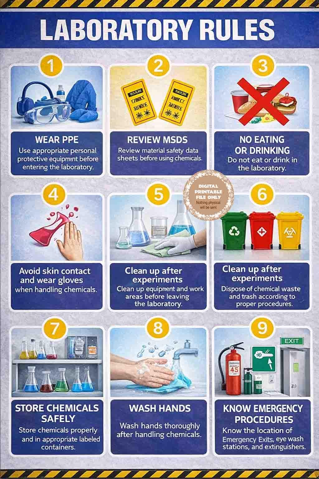 Lab Room Rules 9 Laboratory Rules #safetyposter #laboratoryrules - Etsy