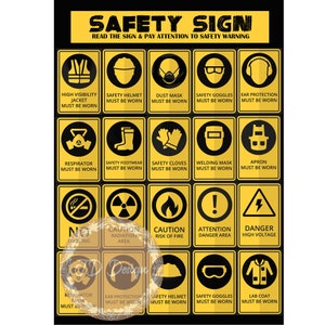 Lot de 10 affiches de sécurité