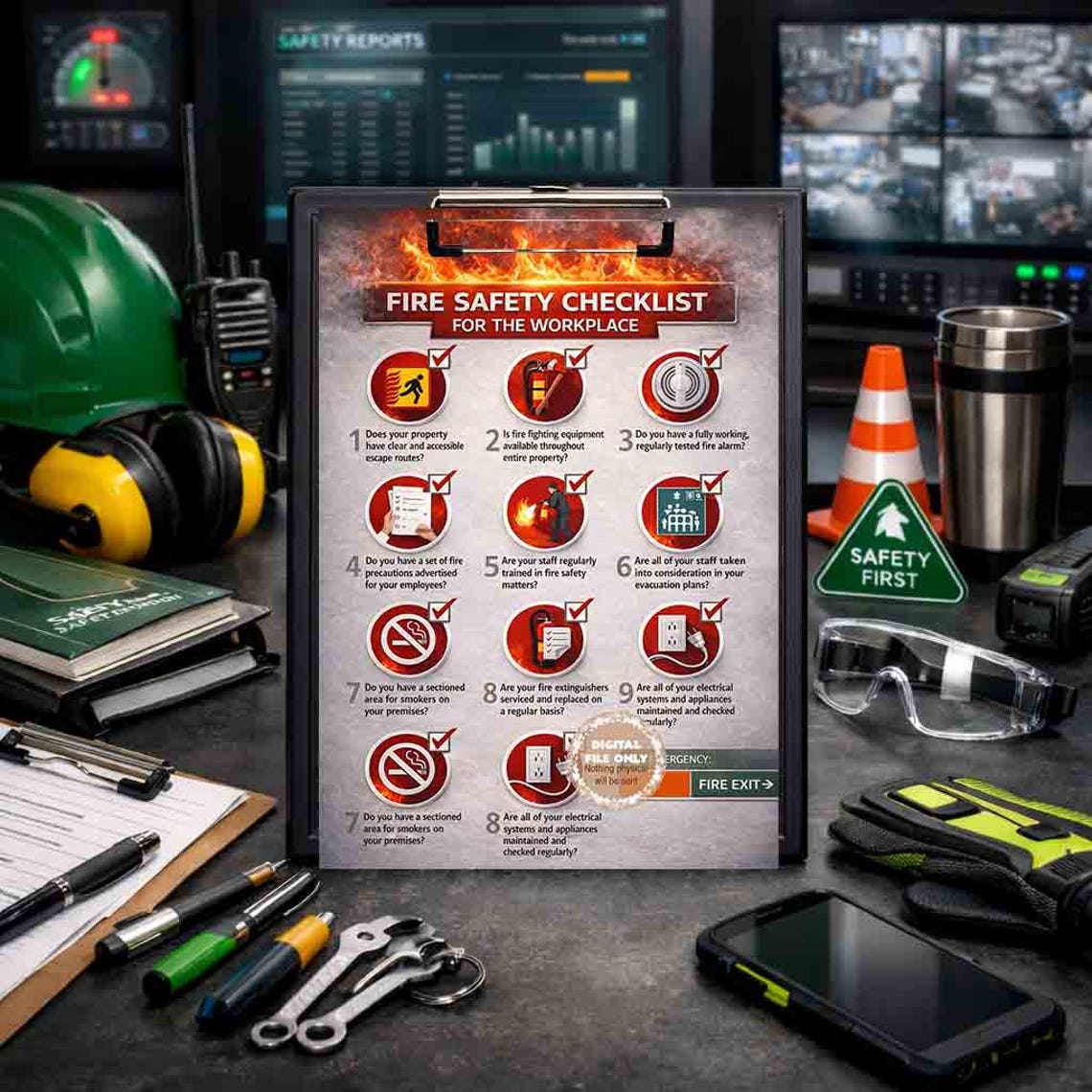 Fire Safety Checklist for the Workplace #safetyposter - Etsy