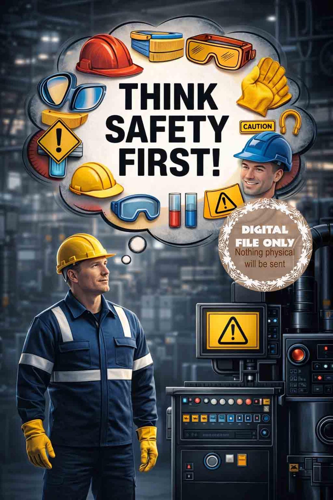 Think Data Safety Think Safety First #safetyposter - Etsy