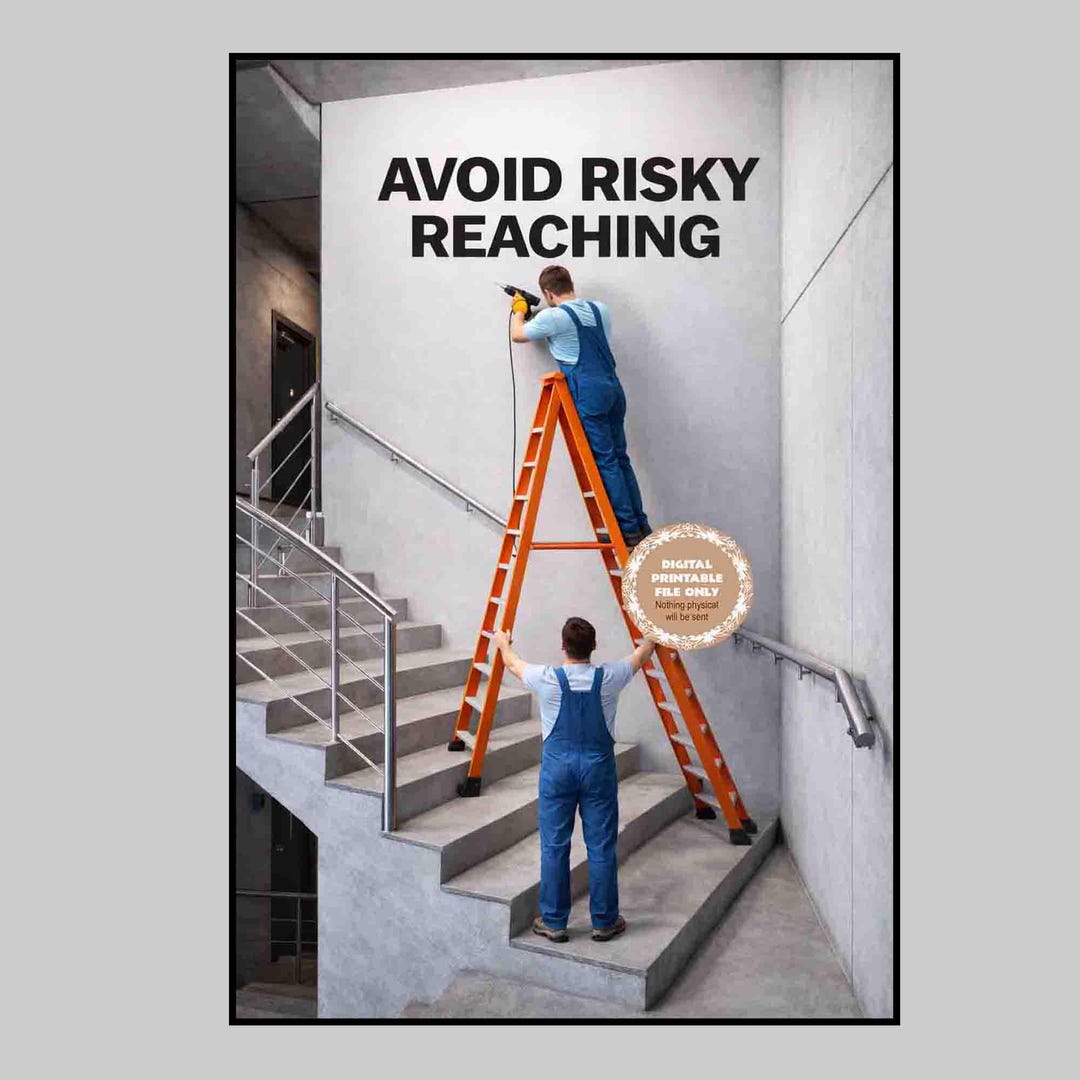 2 Posters of Avoid Risky Reaching #riskyreaching #safetyposter - Etsy
