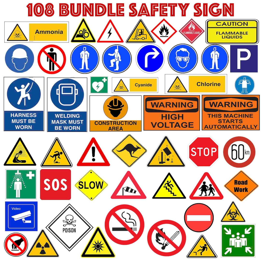 108 Bundle Safety Sign #safetysign - Etsy