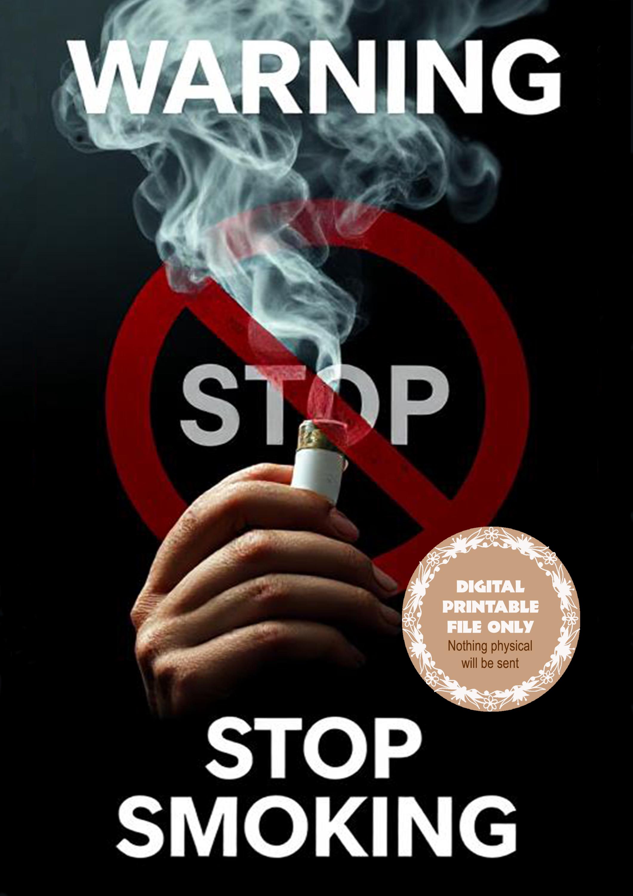 3（スリー）禁煙ポスター #safetyposter - Etsy 日本, image size:2121x3000