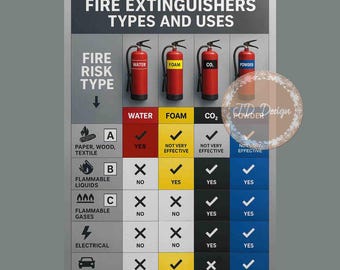 Tipos y usos de extintores de incendios #safetyposter #safetysign #fireextinguisher
