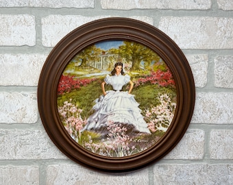 Collectible Gone With The Wind Plate, Collectible Plate, Framed Collectible Plate, Scarlett O'Hara