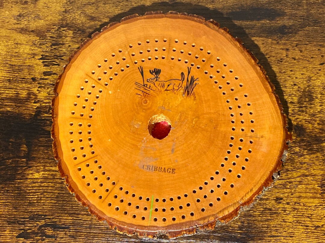 Eagle River Wisconsin Cribbage Board Vintage Hand Made Etsy