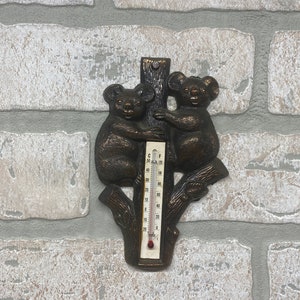 Vintage Koala Thermometer, Weather Instrument, Collectible Koalas